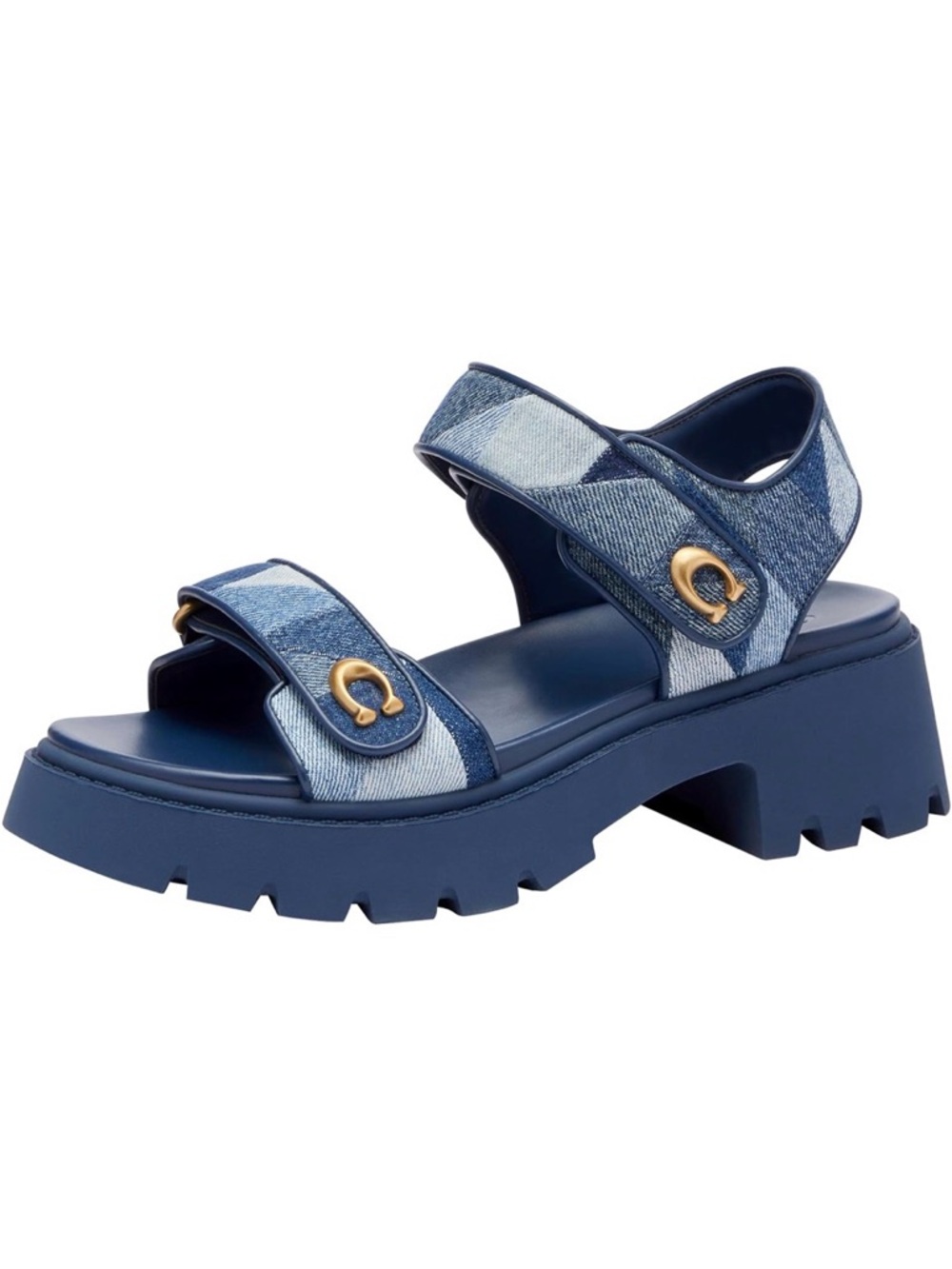 COACH Women's Brynn Blue Denim Platform Sandal Size 9.5